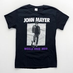 John Mayer World Tour 2019 Tour T Shirt Mens Small Black Rock Blues Band Concert